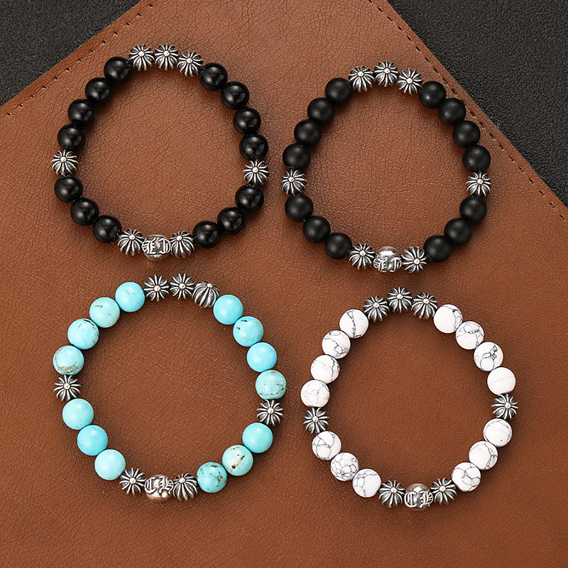 Retro agate turquoise bead bracelet for men and women