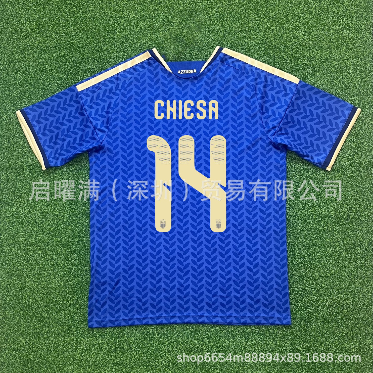 Al por mayor 2627 camiseta de casa de la Copa del Mundo de Italia versión de jugadores de fútbol Chiesa Bacho camiseta de fanáticos versión de camiseta