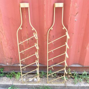 Cross-border labeling iron wine rack store decoration wall wine bottle wall hanging hanging storage rack retro industrial style