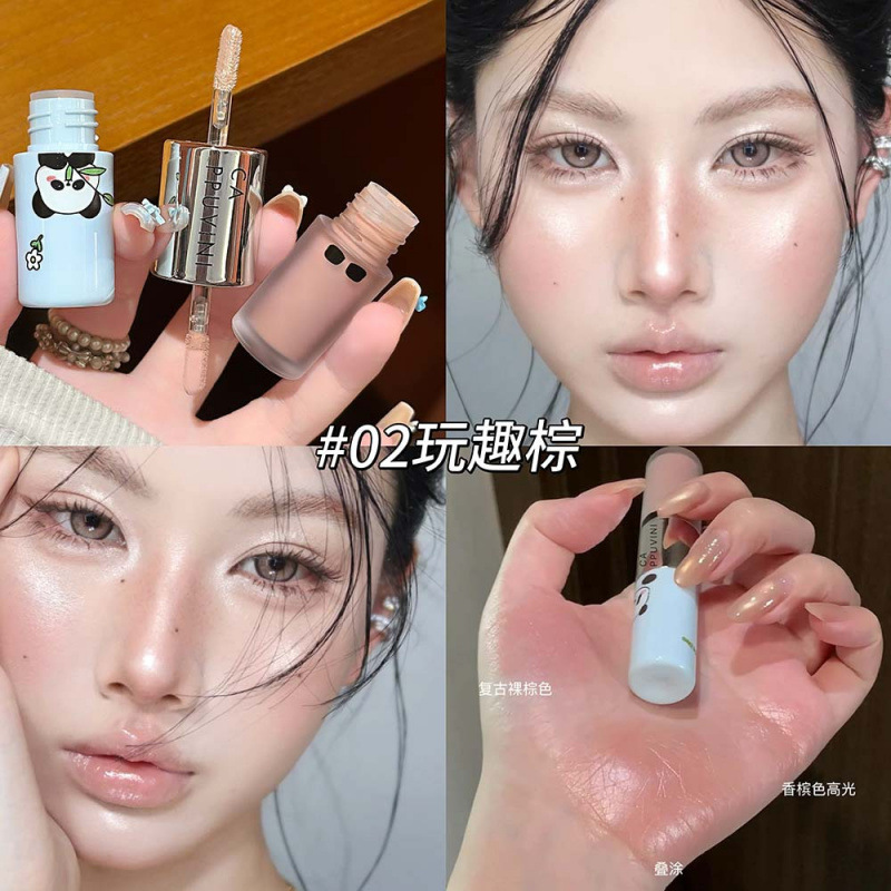 Cappuvini doble cabeza esmalte multipropósito brillante natural blush líquido sombra de ojos reparación barata maquillaje de estudiantes productos nacionales
