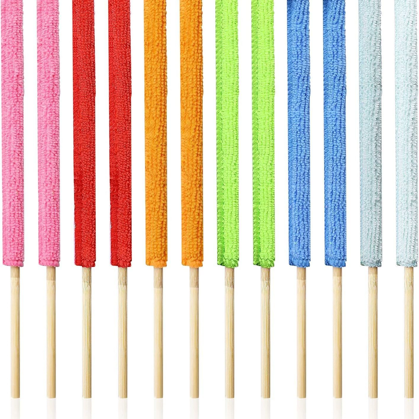 12 шт волокно полотенце тканевая чехол бамбуковый стержень автомобильное отверстие для очистки щетки стержень Detail Duster Sticks