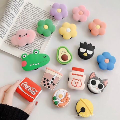 Aplicable a Apple Huawei vivo Android perezoso telescópico plegable teléfono móvil soporte anillo hebilla lindo puesto de dibujos animados