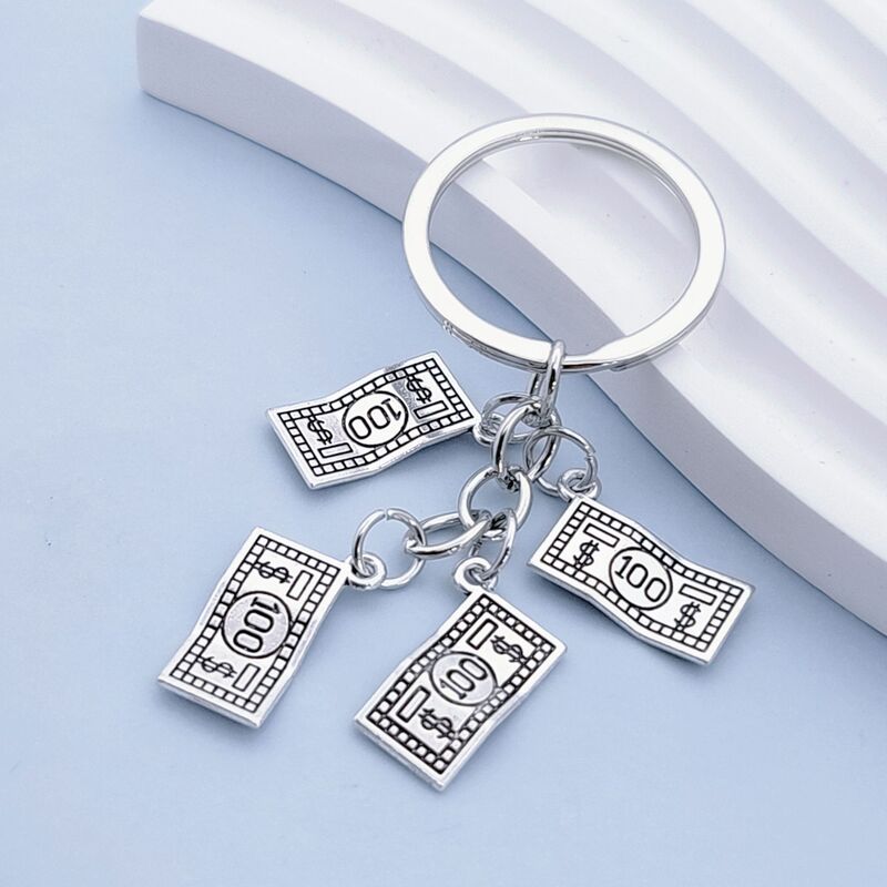 Metal 100 Dollar Abacus Money Bag Money Tree Keychain Lucky Fortune Keychain Backpack Pendant Gift