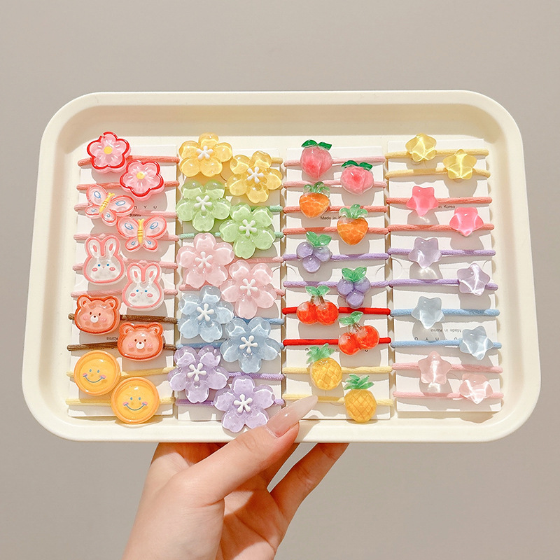 Las niñas atan el cabello, las bandas elásticas no dañan el cabello, la cuerda para la cabeza, los niños, los lindos anillos para el cabello de cristal de dibujos animados, 2025 nuevos accesorios para el cabello de las niñas