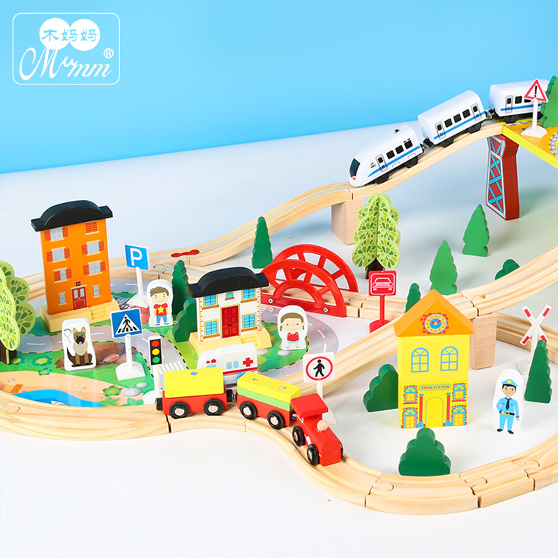 Montessori Educación Temprana Nueva pista juguetes educativos para niños pista coche padre-hijo interactivo mano-ojo coordinación juguetes de madera image 2