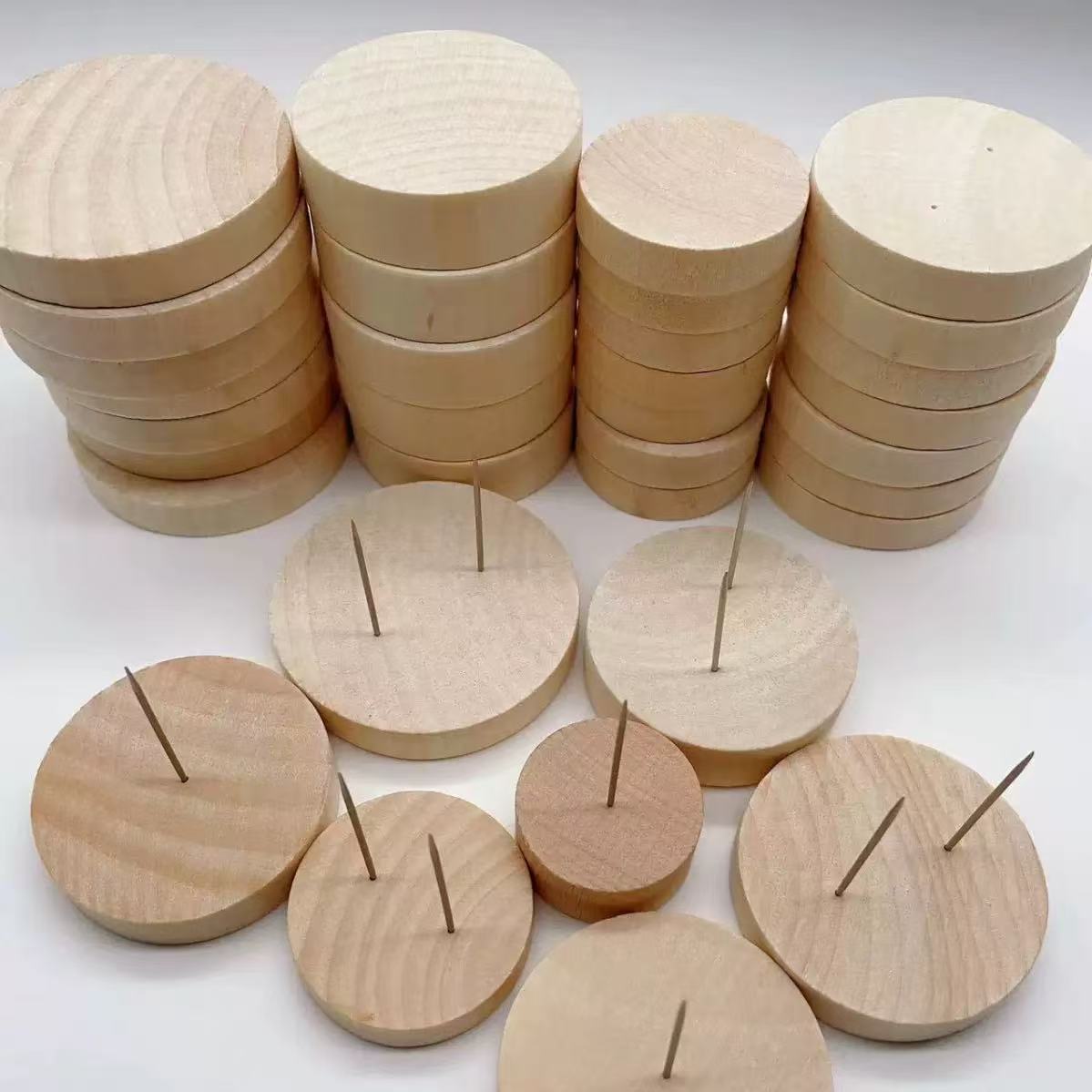 Fábrica directa muñeca ganchillo trenzado muñeca marco de apoyo tronco fijo base adornos de madera madera sólida image 3