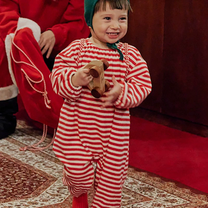 25 весенний новый детский комбинезон ins корейская версия рождественского костюмного халфета детское осеннее и зимнее длинное ползание
