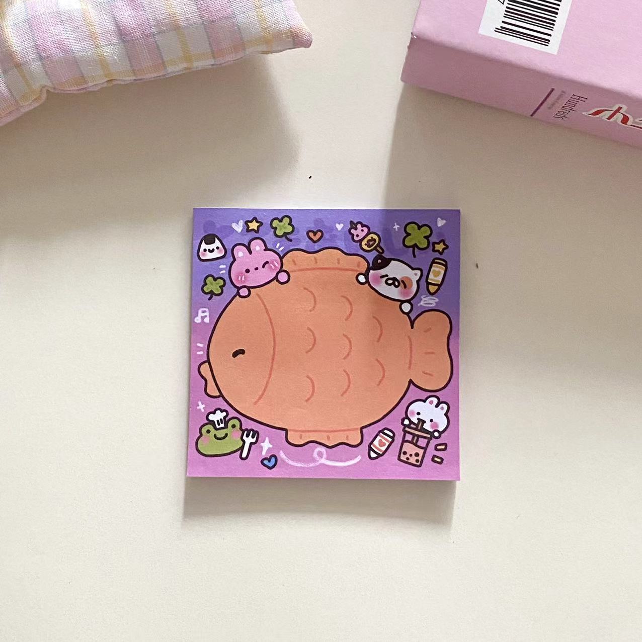 어린애 같은 스티커 메모 - 크고 뚱뚱한 물고기