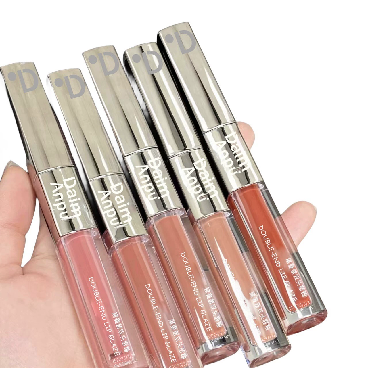 Double-sided lip gloss, moisturizing glass lipstick, mirror effect, intense hydration, plump lips effect