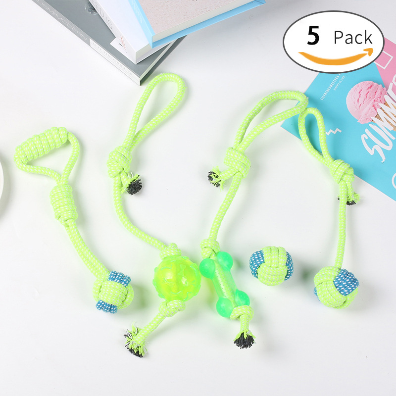 Mascota traje de juguete personalizado perro de algodón cuerda molar juguete combinación nudo pequeño y mediano perro juguete al por mayor