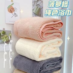 クロスボーダーバスタオル 70*140 パイナップルチェック柄バスタオル女性用家庭用入浴着用可能ラップラージタオル卸売吸水性と柔らかい
