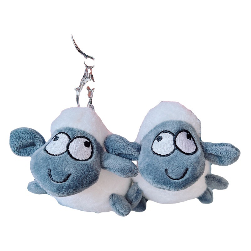 Tiktok mismo estilo de oveja de peluche hizo una oveja de juguete colgante muñeca de peluche de oveja bolsa colgante regalo de año nuevo