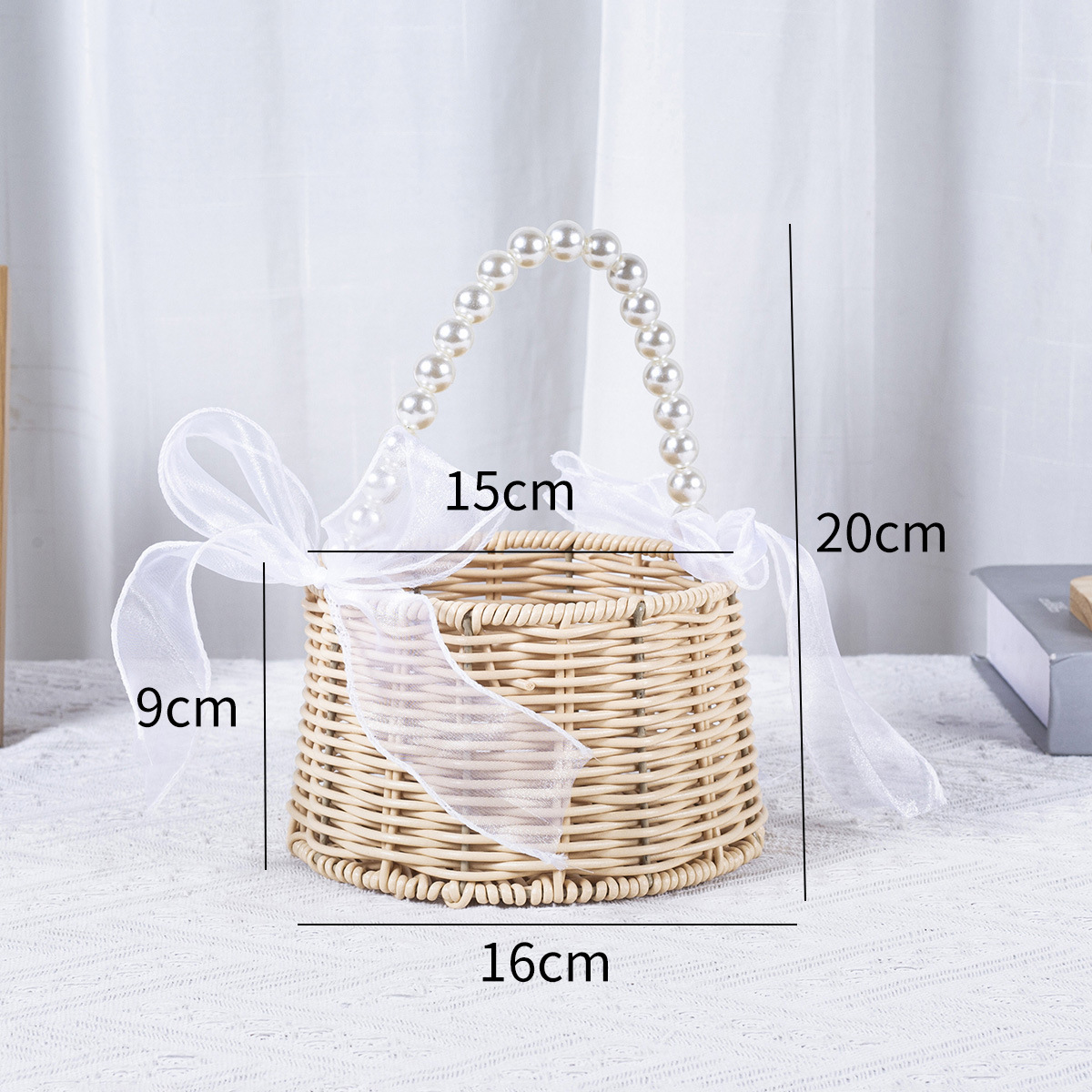 Cesta Tejida de Flores de Vid, Hecha a Mano y Decorativa para Fiestas y Arreglos Florales image 47