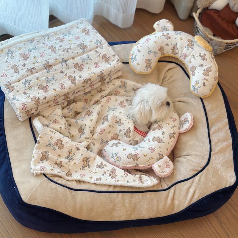 ペットの小さい布団の枕の毛布の子犬の寝枕の中で小型犬は保証の毛布をなだめます。|undefined