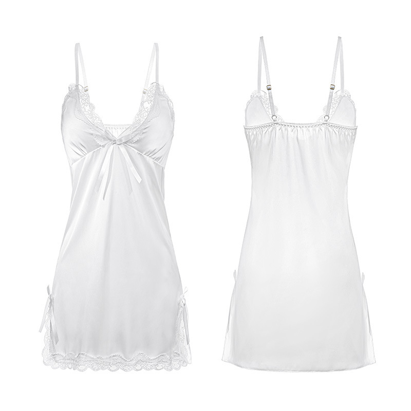 Admiración simple y elegante viento se puede usar fuera de seda imitación vestido de pijama casero 5817 ropa interior de interés puro deseo sexy