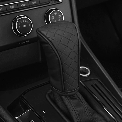 Sürətlər qutusu və əl tormozu başlıqları: Car-Mounted Leather Breathable Gear Shift - manual-transmission-business-black