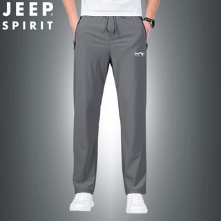 JEEP SPIRIT冰丝裤子夏季薄款宽松直筒速干裤男士休闲裤潮流7232