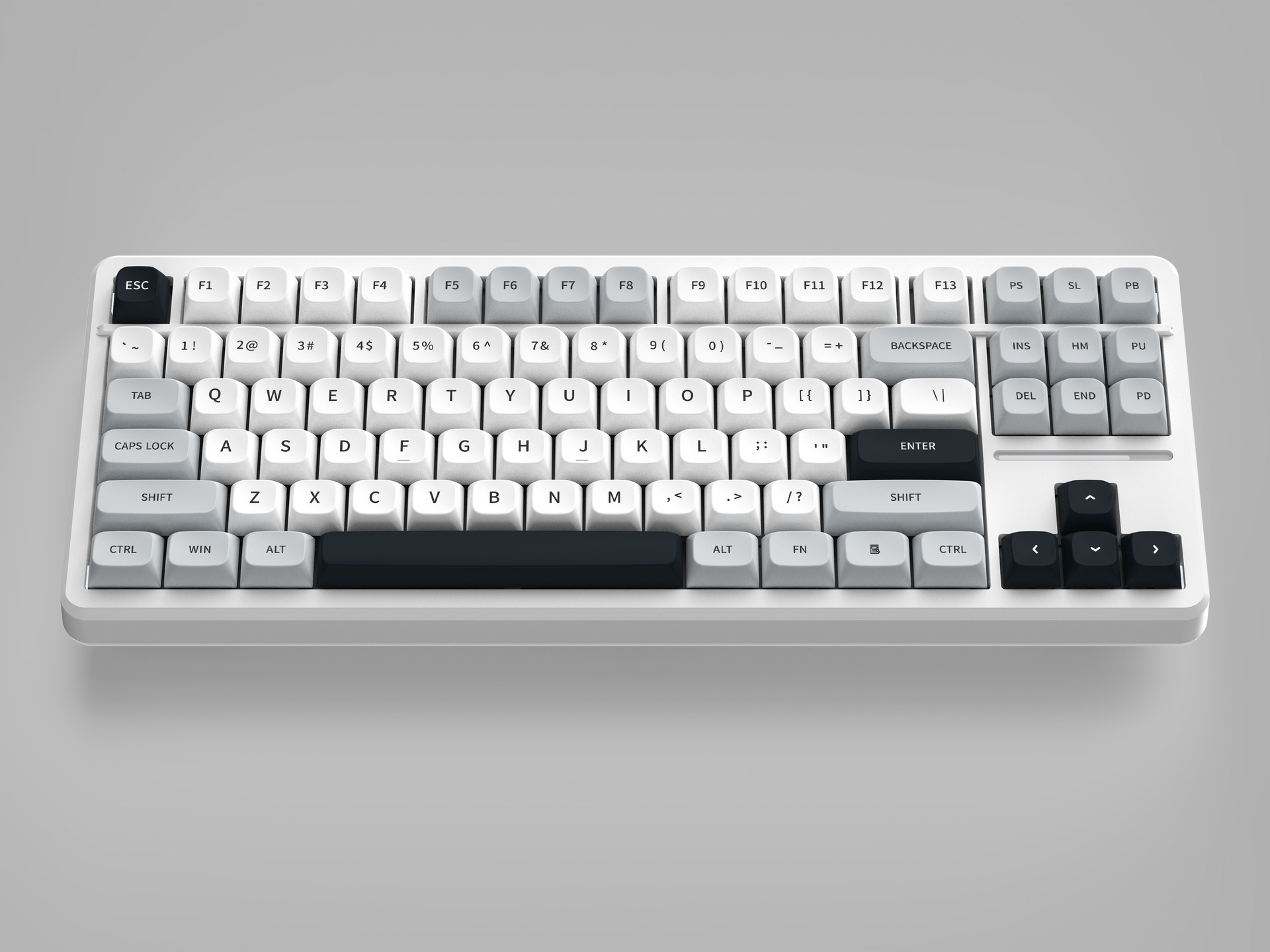 FV X87 inalámbrico de tres modos RGB efecto de luz teclado de eje mecánico PBT tapa de tecla lateral grabado tecla completa sin impacto HIFI Mahjong