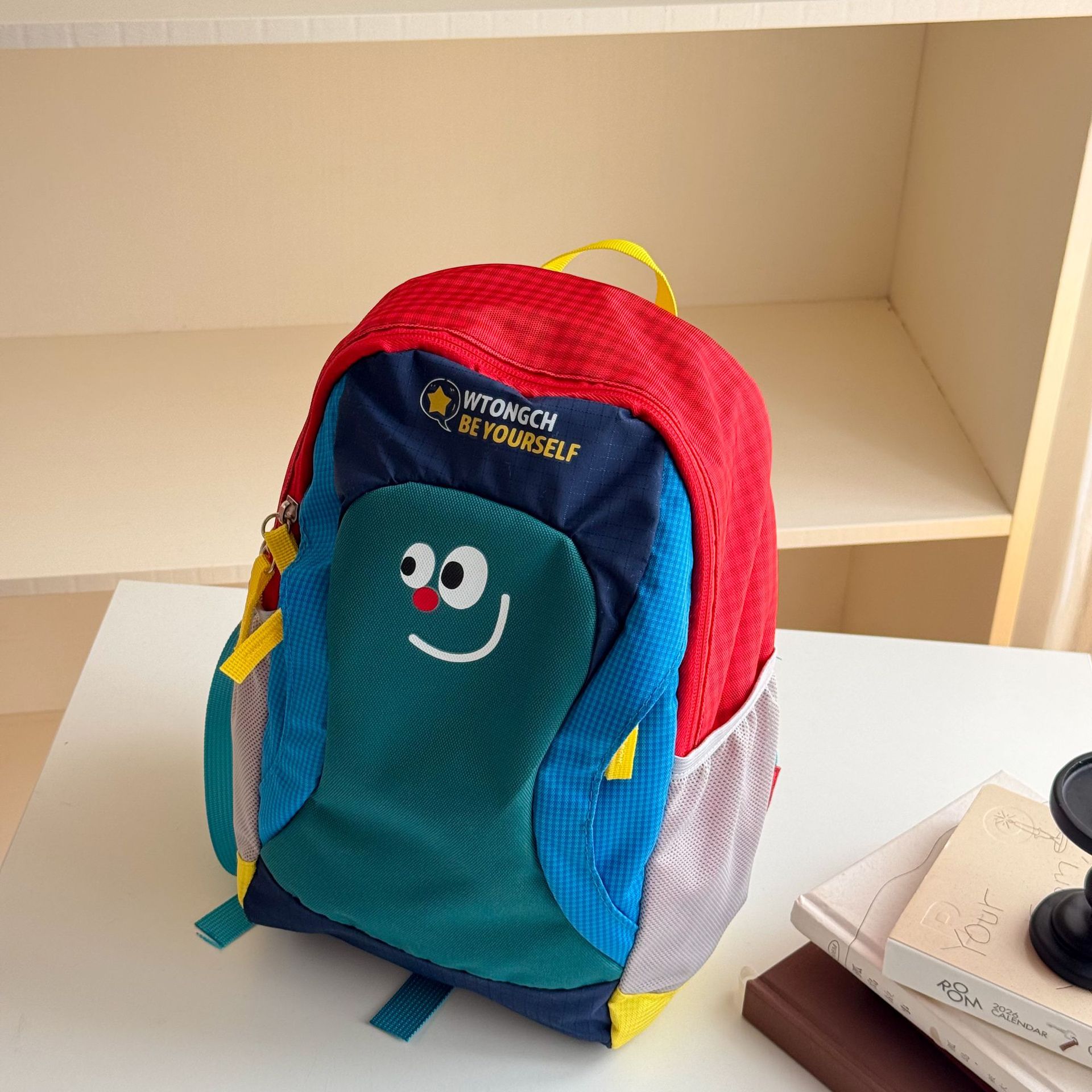 Caricatura encantadora mochila escolar de estilo contraste de color para niños y niñas viajar mochila de viaje de gran capacidad mochila infantil