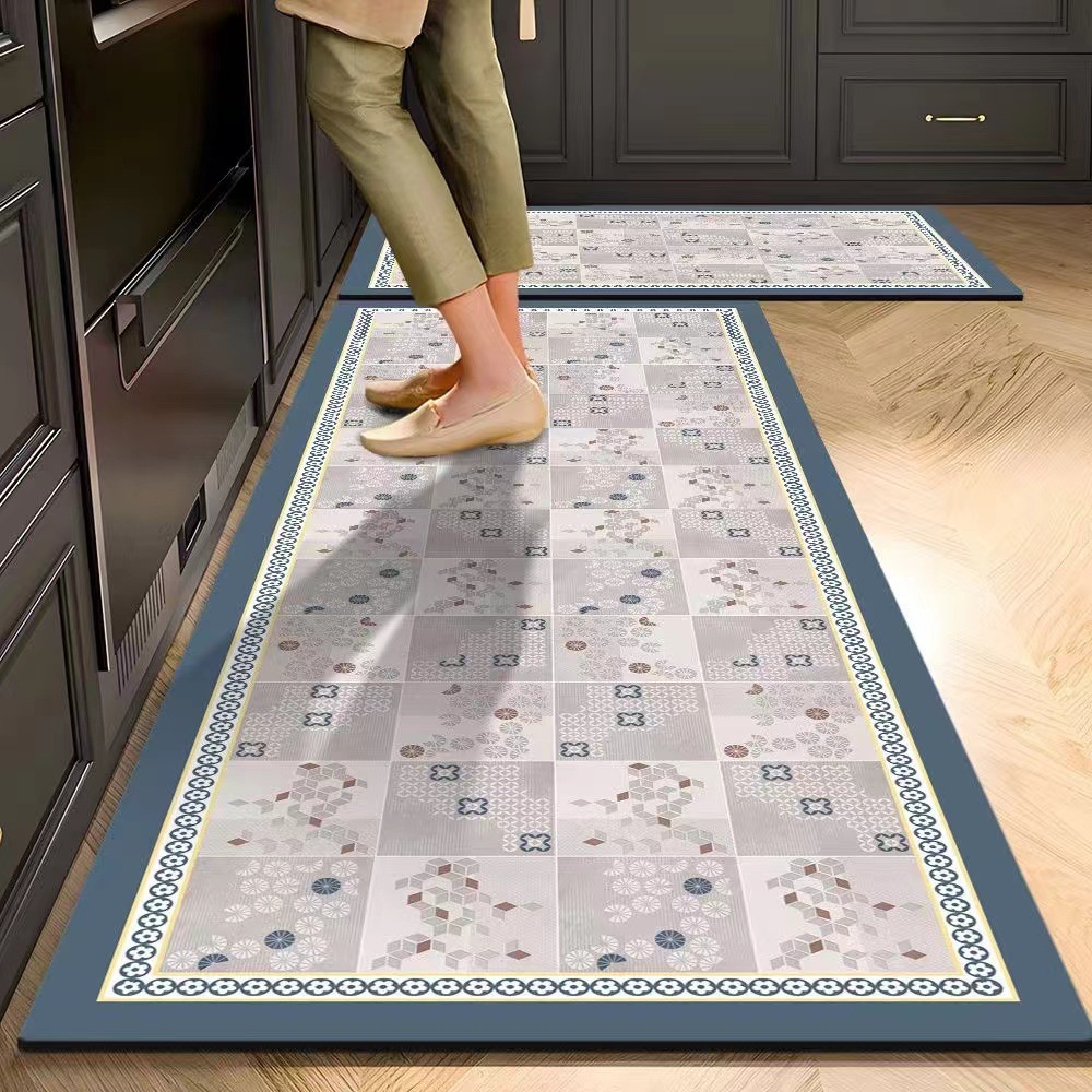Kitchen Floor Mats, Carpets, Oil-Proof Floor Mats, Home Kitchen Waterproof, Dirt-Resistant, Water-Absorbing and Oil-Absorbing Soft Diatom Mud Entrance Carpets