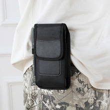 新款穿皮带手机包牛津布手机腰包耐磨结实竖款插卡男士腰包零钱包