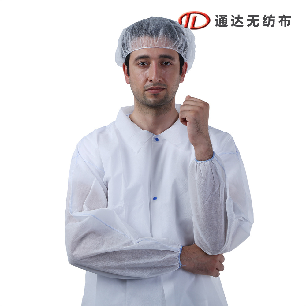 一次性身体防护白大褂工作服无纺布实验服加厚隔离服