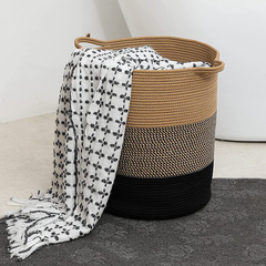 Woven storage basket cotton rope clothing storage basket cross-border item foreign trade supply dirty clothes basket dirty clothes scoop basket