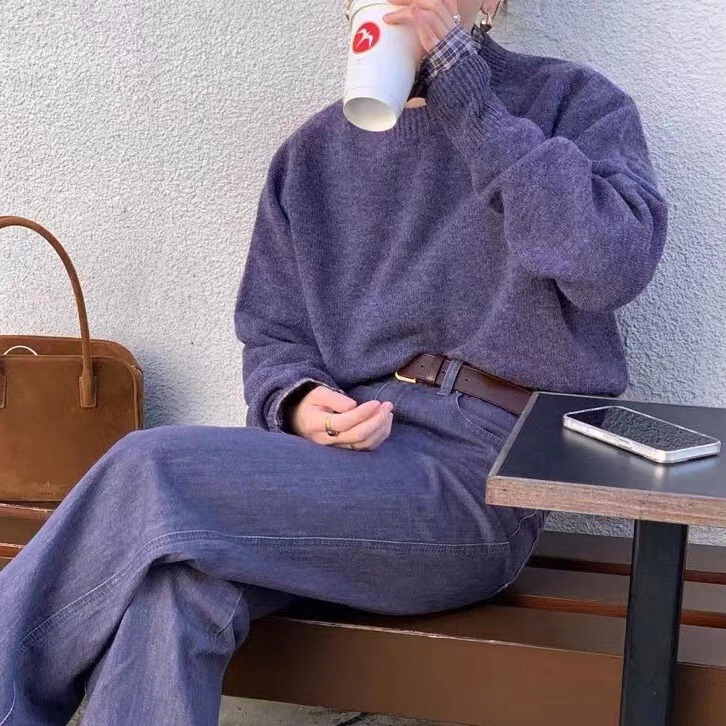 Now South Korea's Dongdaemun Designer Lena British New Wool Knitted Pullover Sweater