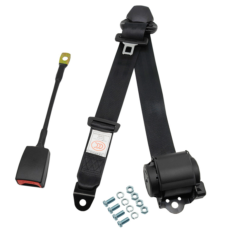 Automated three-point universal seatbelt for cars, buses, and trucks with automatic retractable emergency locking safety belt 3C