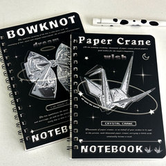 Ins-style butterfly knot notebook niche coil-bound diary for Japanese students with horizontal lines, high-quality stylish notepad