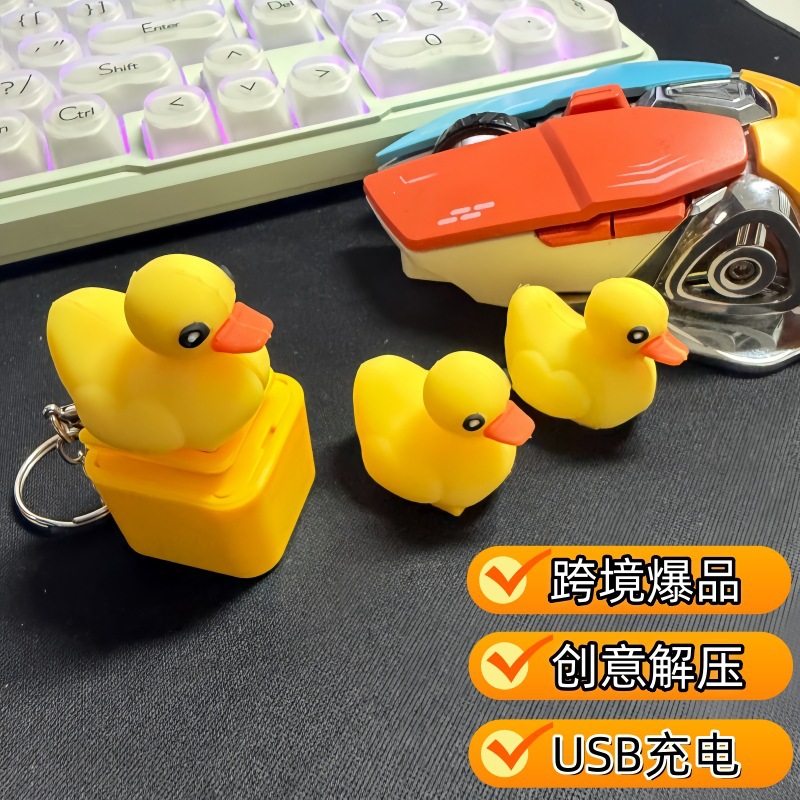 Mina transfronteriza pájaro teclado de voz luminoso colgante electrónico teclado creativo descompresión sonoro pato juguete