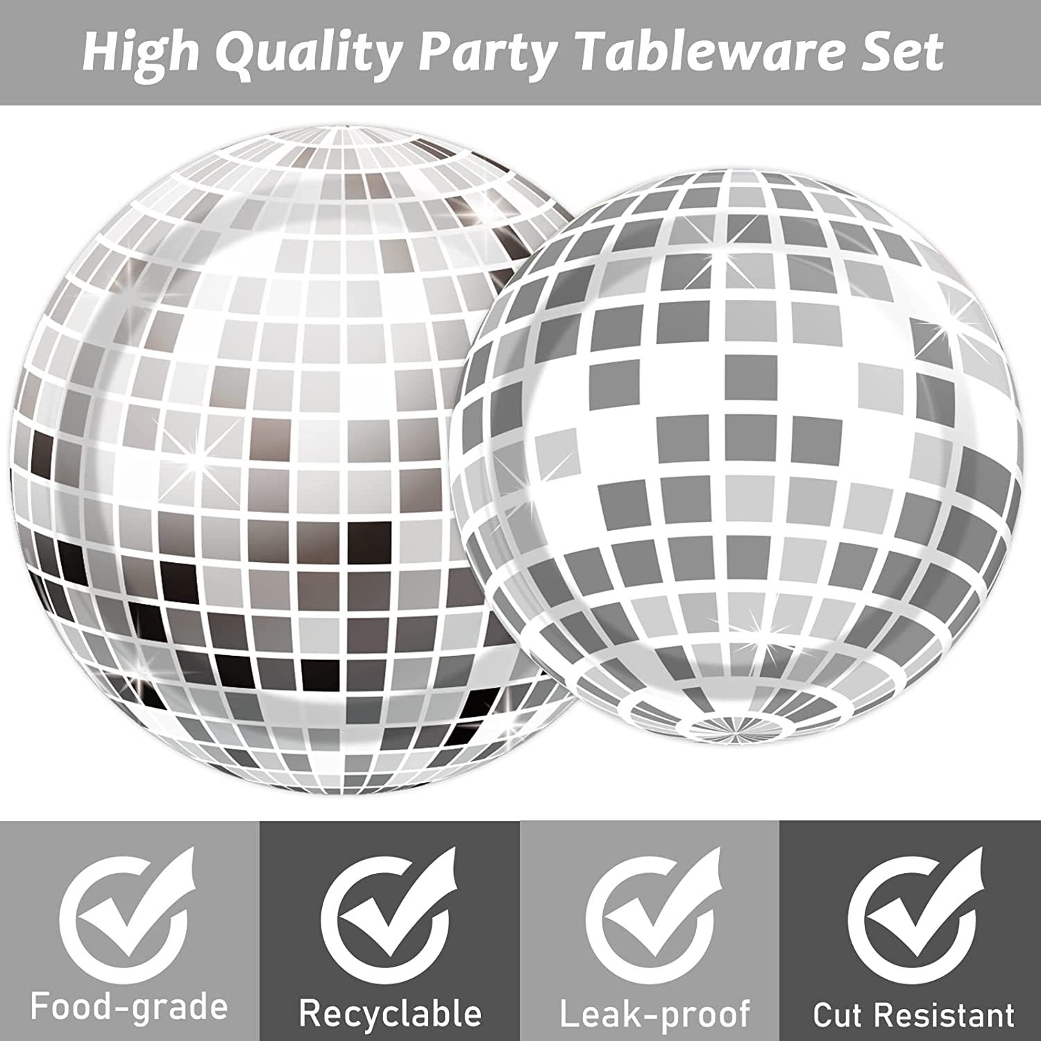 Fashion Disco Ball Paper Party Tableware display picture 3