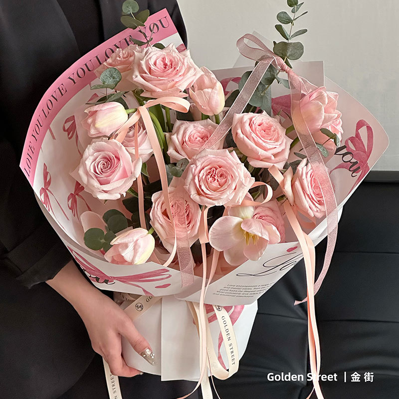 Huaxi dulce estilo de papel kraft día de San Valentín creativo amor estereoscópio florista materiales de arte floral DIY