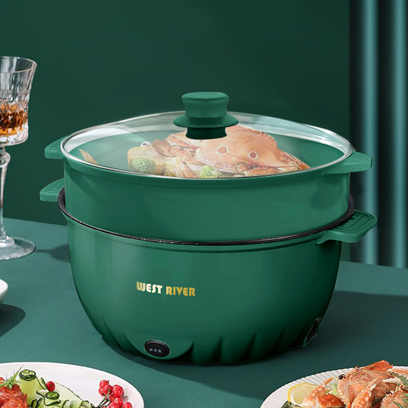 Hotpot eléctrico transfronterizo multifuncional doméstico vapor eléctrico dormitorio pequeño horno de cocción de hortales de cocción de hortales de cocción de hortales de gran capacidad lote