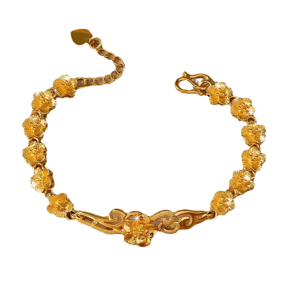 Rozenarmband messing verguld lange tijd kleurvast Kroon liefdesarmband dames gouden sieraden groothandel_voghion.com