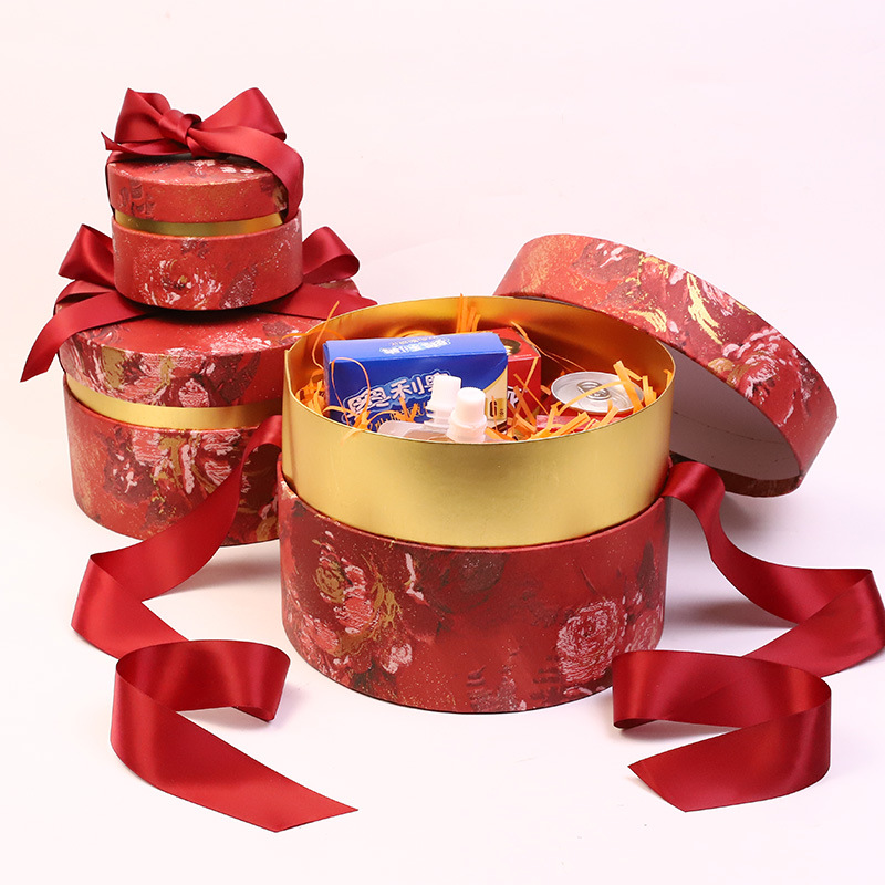 中国风婚礼喜糖包装盒糖果包装盒创意精致圆形婚庆乔迁喜糖盒批发