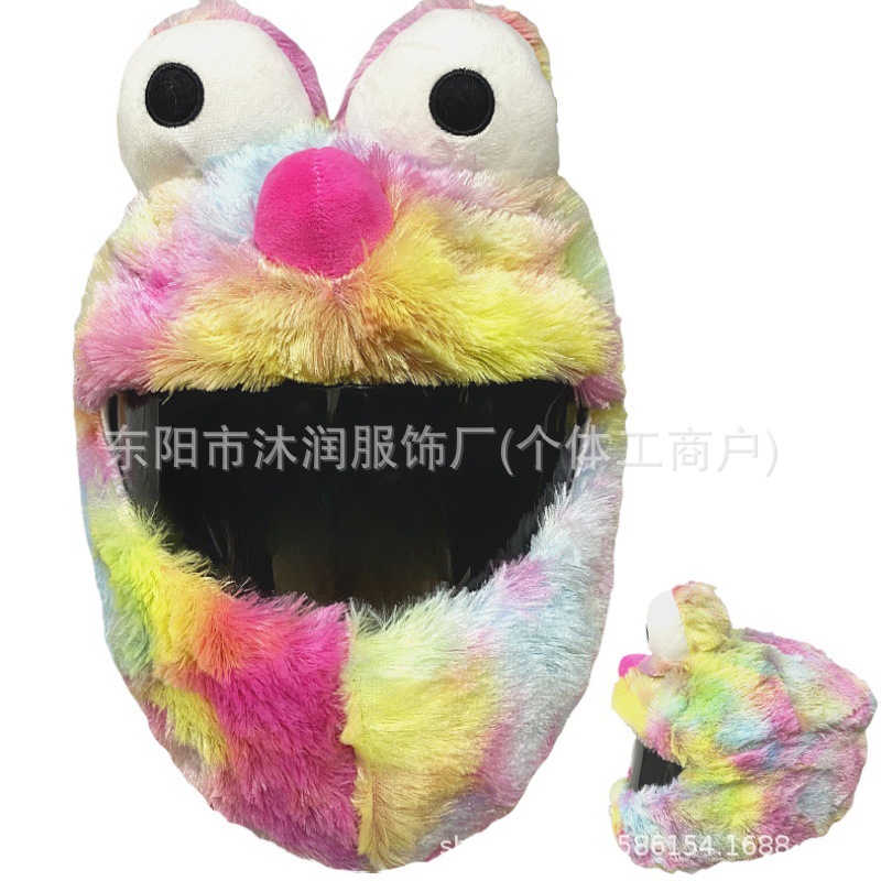 Funda protectora de casco divertida con personalidad de punto transfronterizo, máscara de ciclismo, accesorios de decoración de motocicleta, conejo, tiburón, tres ojos