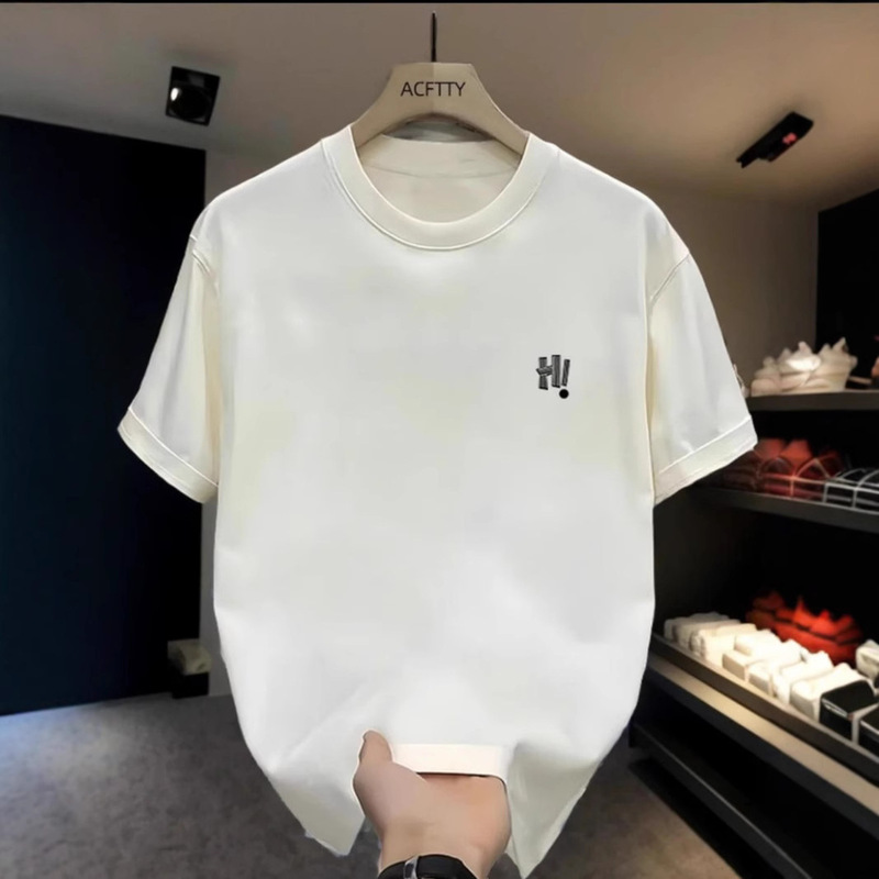 100 Pure Cotton Spring and Summer Costsize Loose Loose Half-sleeve T-shirt for Men Retro Hong Kong Style Ins Letter Short-sleeve T-shirt New Arrival Loose Half-sleeve 100 Pure Cotton Spring and Summer Costsize Loose Loose Half-sleeve T-shirt for Men Retro Hong Kong Style Ins Letter Short-sleeve T-shirt New Arrival Loose Half-sleeve