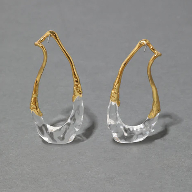 Exaggerated Designer Earrings Vintage Style Gold Plated Silver Pin_voghion.com