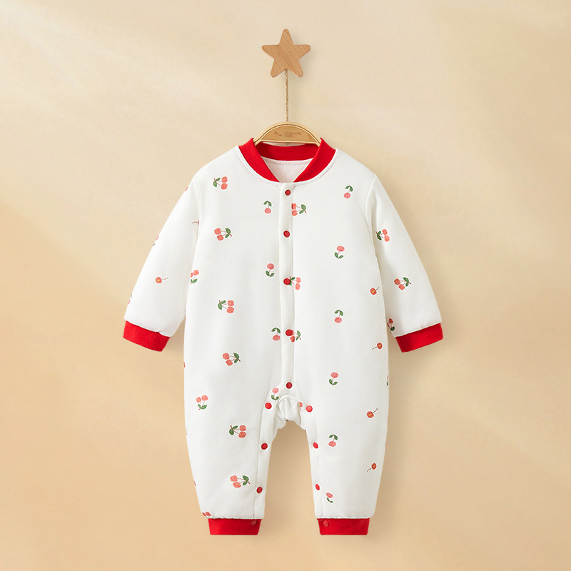 Primavera, otoño, invierno, camiseta de bebé, recién nacidos calientes, niños, niñas y niños pequeños, ropa de invierno de algodón gruesa, ropa de bebé