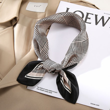 22年新款真丝小方巾女春秋韩版气质百搭桑蚕丝丝巾时尚空姐小领巾