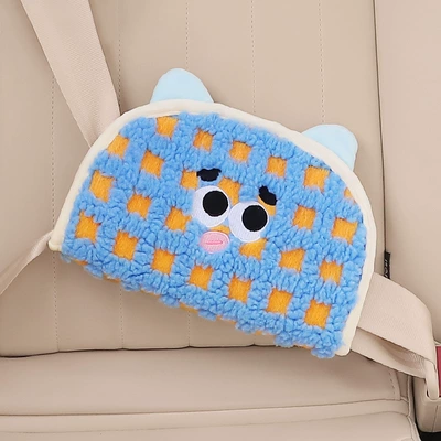 Car Seat Belt Shoulder: Seat belt shoulder pad - blue-little-monster-regulator