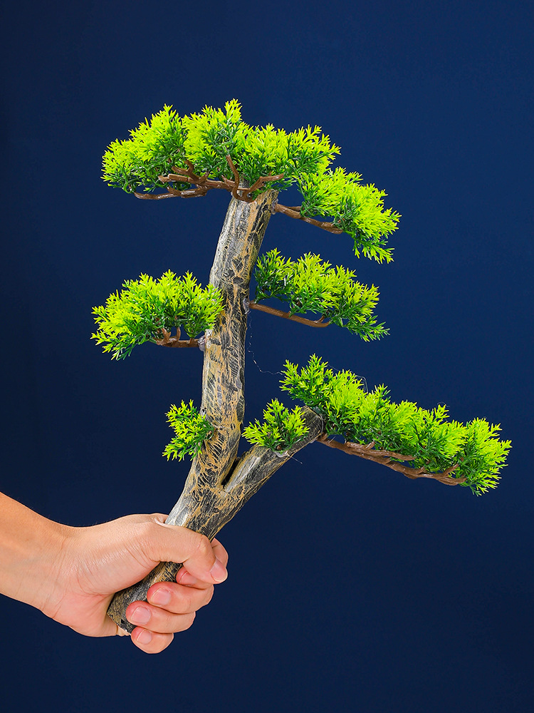 刺身摆盘装饰松树酒店菜品拼盘迎客松海鲜姿造盘饰花草摆件