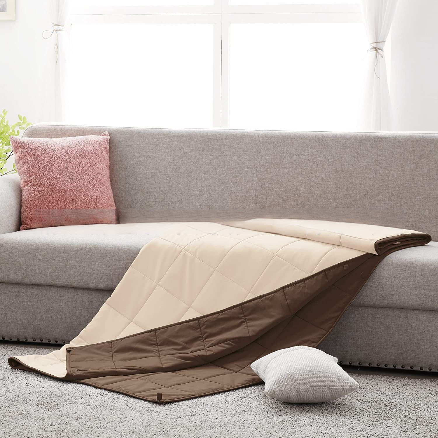 Suministro directo de fábrica de tela de lana, manta de gravedad, relleno de cuentas de vidrio, edredón de gravedad suave