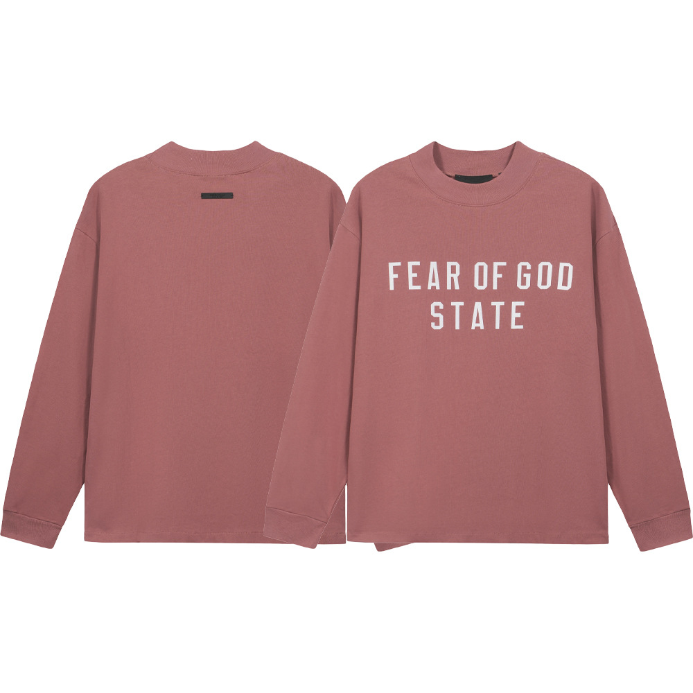 24FW nuevo FOG ESSENTIALS letra impresa hombre y mujer casual overhead camiseta de manga larga