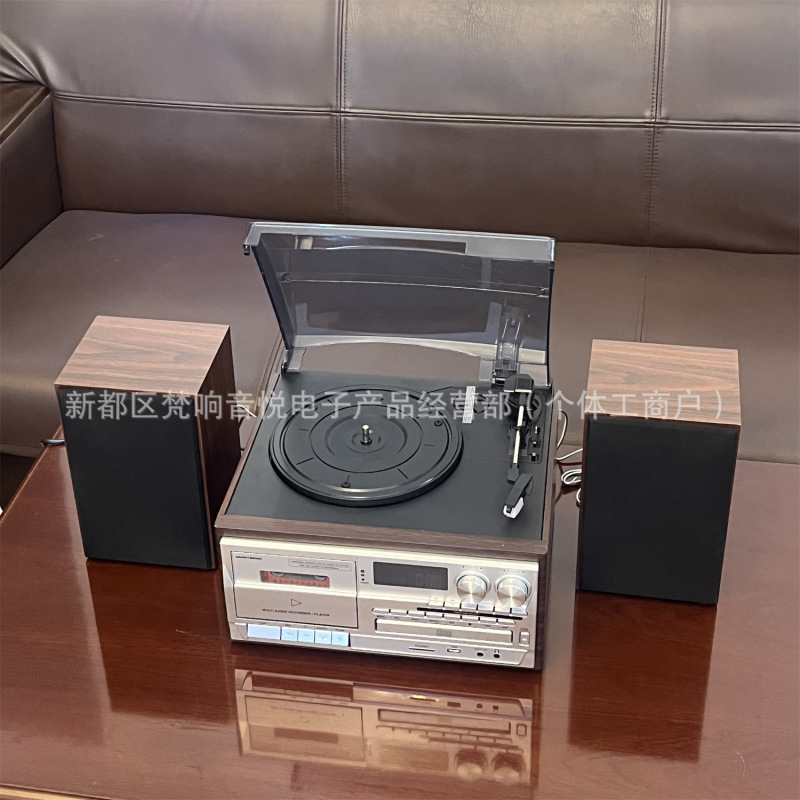 国境を越えたレトロなレコード機cdプレーヤーテープusbラジオFM/AM多機能bluetoothオーディオ蓄音機|undefined