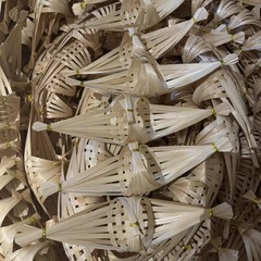 潮汕文創手作り竹編み船端午節編みボート古風龍舟竹船ストラップdiy材料卸売り