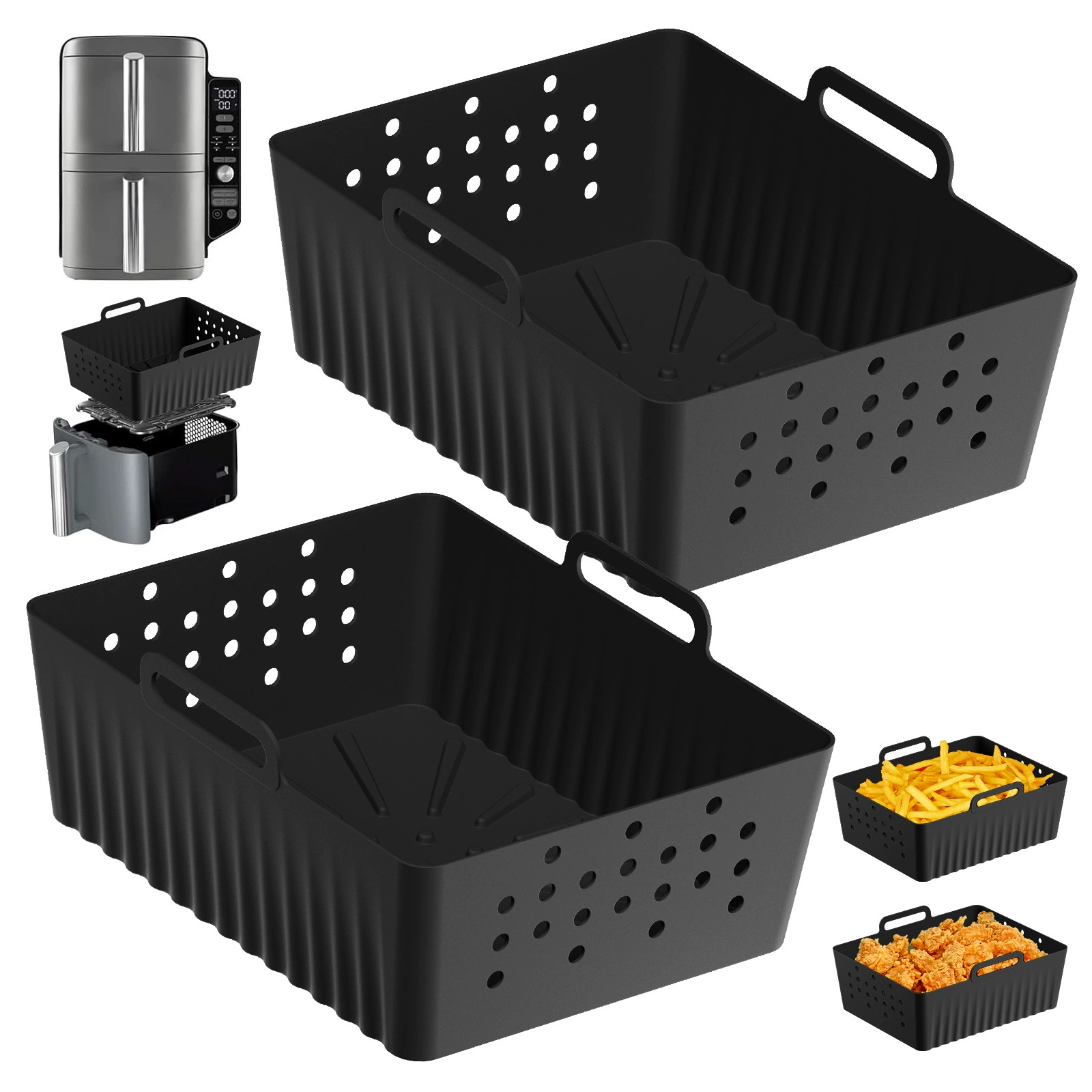 Новый стиль фритюрницы с отверстием для воздуха силиконовый противень NinjiaSL400UK/SL401 для воздуха фритюрницы с вентиляционной горловины