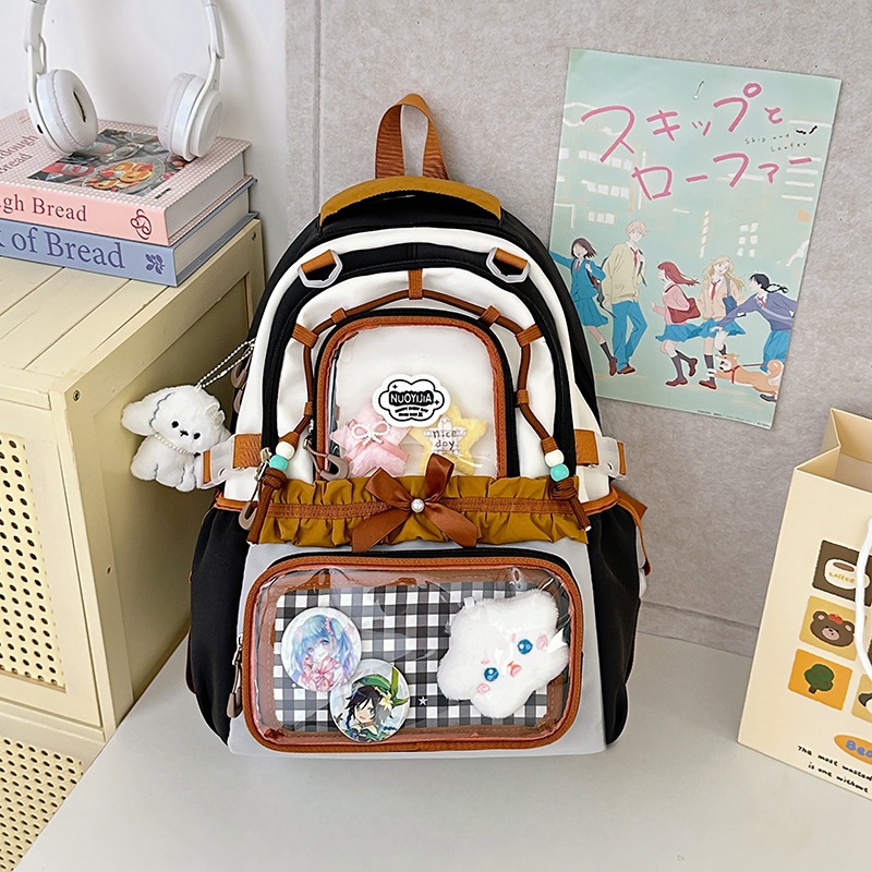 Bolsa de dolor de hombro de arco japonés de color contraste, bolsa de dolor de alta calidad, bolsa de dolor de alta capacidad, bolsa de dolor transparente