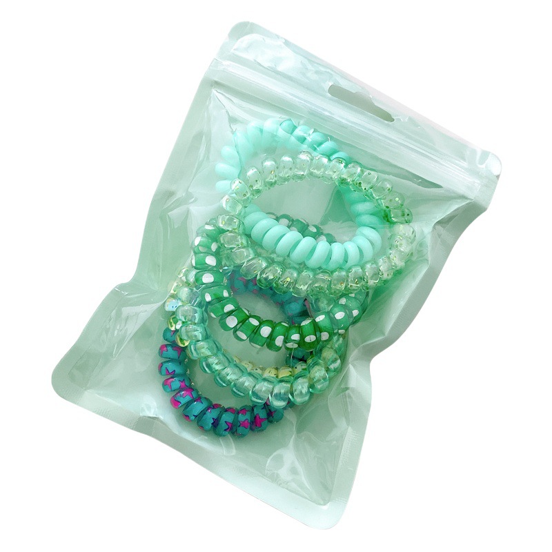 6 pack ~ línea de teléfono simple banda de pelo femenino coreano color caramelo cuerda de pelo accesorios para el cabello al por mayor